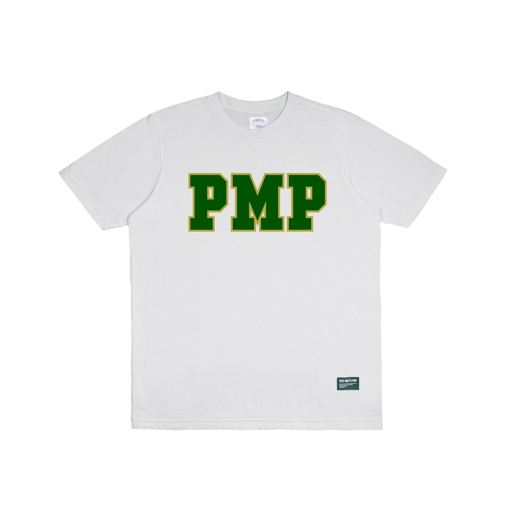 Pot Meets Pop Kaos Lengan Pendek - PMP Initial  Tee White SS21 - T Shirt