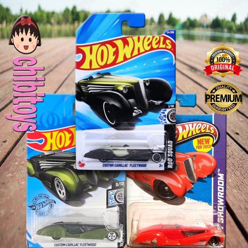 HOTWHEELS CUSTOM CADILLAC FLEETWOOD 2018 BIRU 2020 HIJAU - CLASSIC CAR MUSCLE ORIGINAL MATTEL
