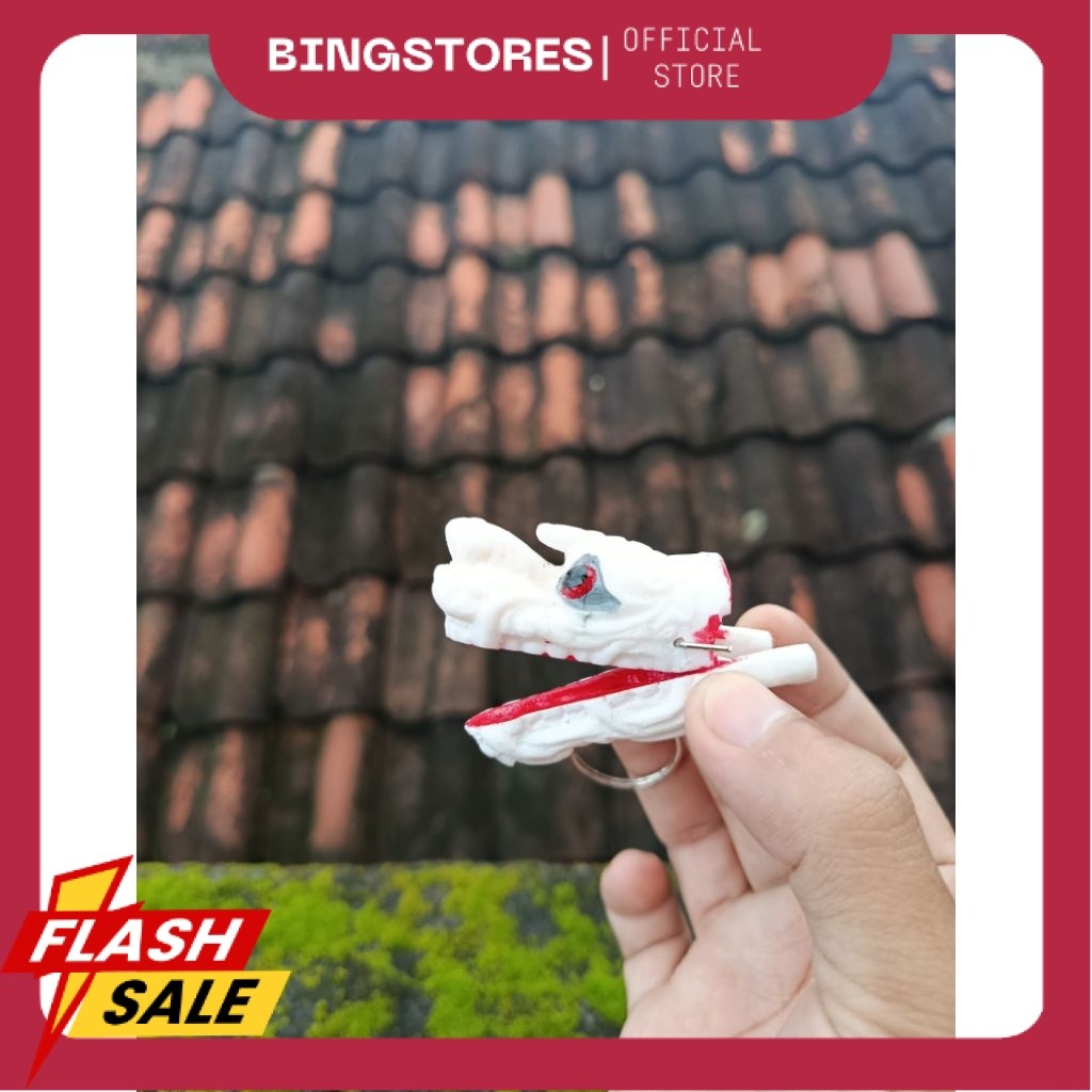 Miniatur Barongan Putihan Gantungan Kunci Resin GK