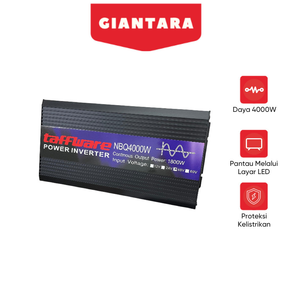 TAFFWARE Power Inverter Mobil Pure Sine Wave DC 48V to AC 220V 4000W - NBQ4000W