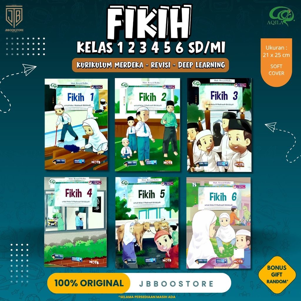 [ Tiga Serangkai ] Buku Fikih Kelas 1 2 3 4 5 6 SD/MI / Fikih SD / Kurikulum Merdeka Deep learning -