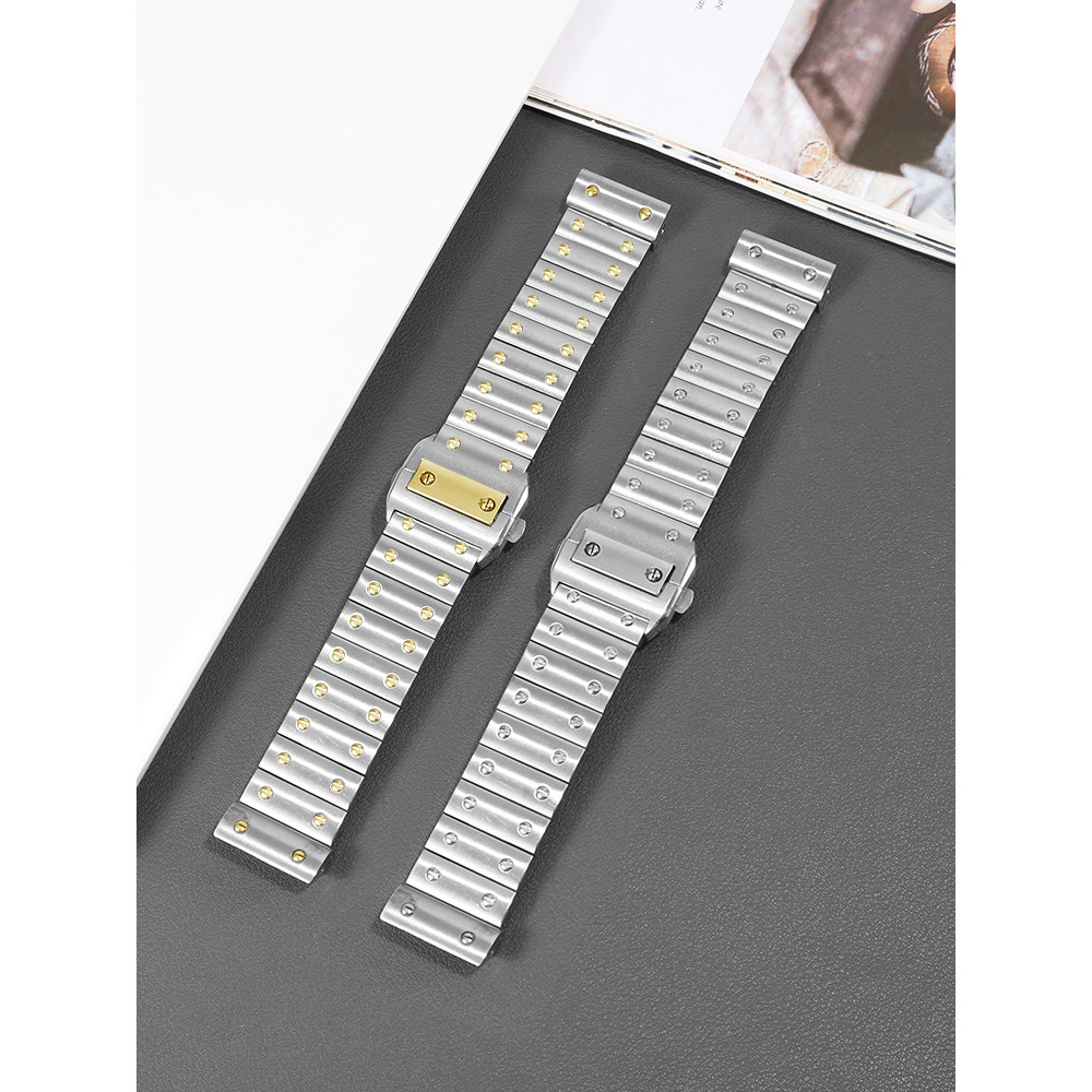 Stainless Steel Watch Strap Men's Suitable for Cartier Santos Series Santos Original Santos100 Brace
