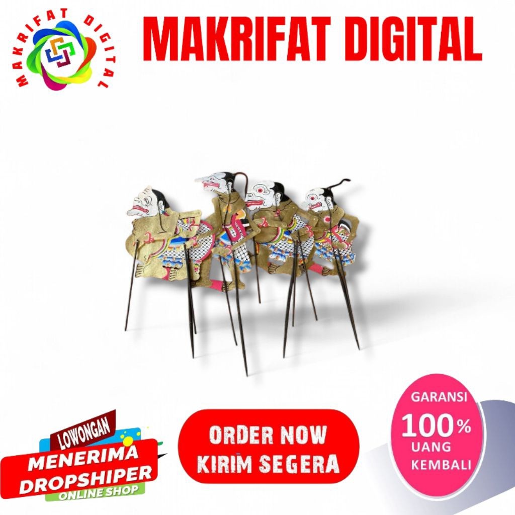 MAKRIFAT DIGITAL PUNAKAWAN 1SET Wayang Kulit sapi Asli Punokawan Bahan Asli Kulit Sapi