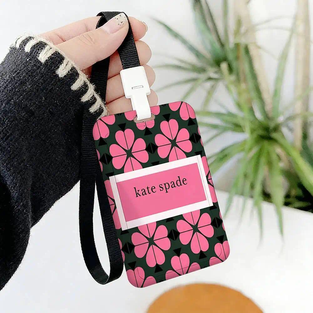 Fashion Brand K-Kate S-Spade Working Bank Cret Card Holders With Long Lanyard Employee Name ID Card 