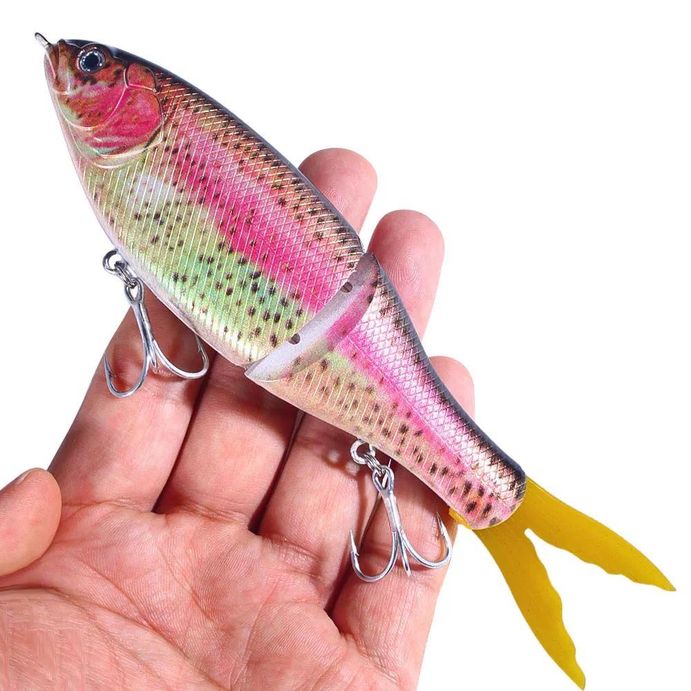 Big Glide Bait Swimbait with Soft Tail  Double-Jointed Sinking Swimbait Slow Sinking Pencil Lure