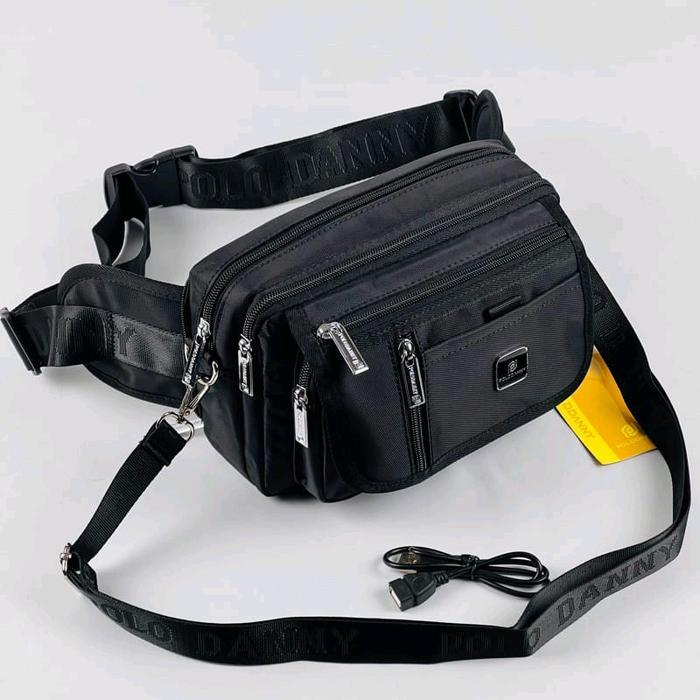 Tas slempang polo danny multifungsi Tas pinggang original tas pria - hitam