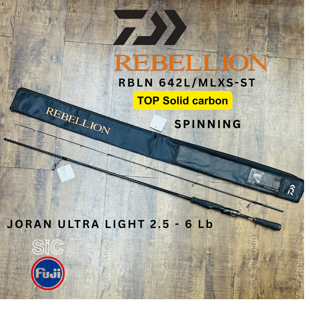 Joran Spinning daiwa  ultralight daiwa Rebellion RBLN 642L/MLXS-ST Top Solid Carbon