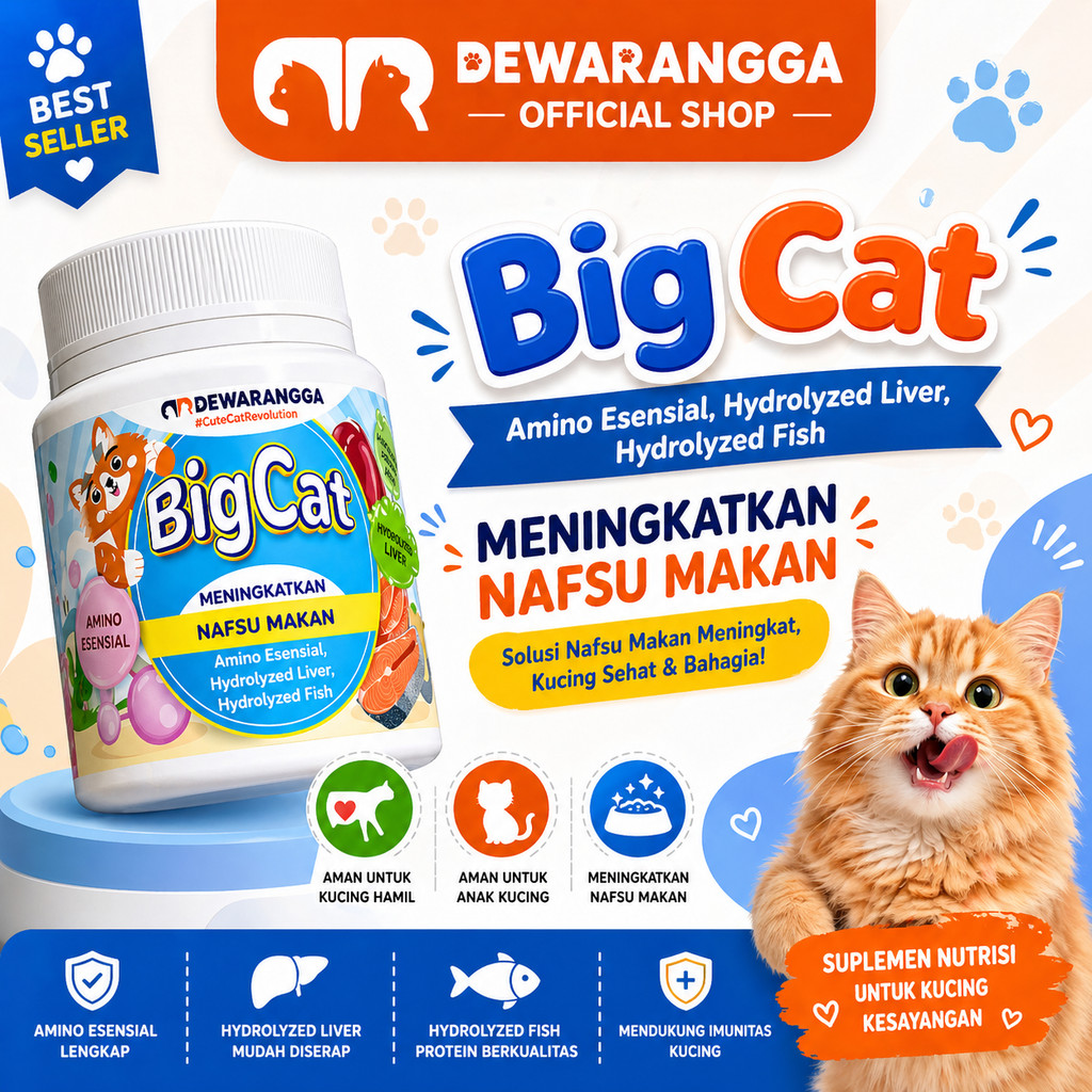 Dewarangga Big Cat Vitamin Kucing Kurus Susah Makan Biar Cepat Gemuk Sehat