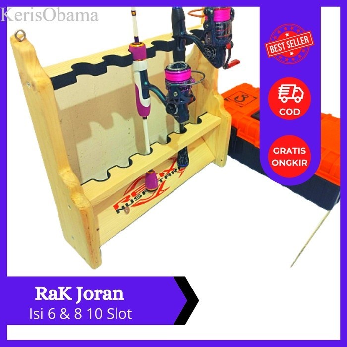 Rak Joran Pancing Kayu Isi 6 Daido Maguro Relix tempat Joran Pancingan - CLEAR NATURAL, RAK RIL SPIN
