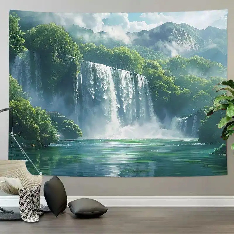 Landscape hanging fabric, scenery background cloth, living room wall decoration cloth