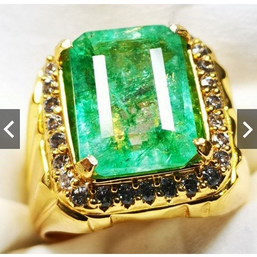 Batu cincin pria permata zamrud colombia catam