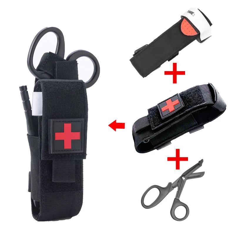 Kotak P3K, tourniquet, perlengkapan survival Molle, alat perawatan, peralatan P3K, perlengkapan gunt