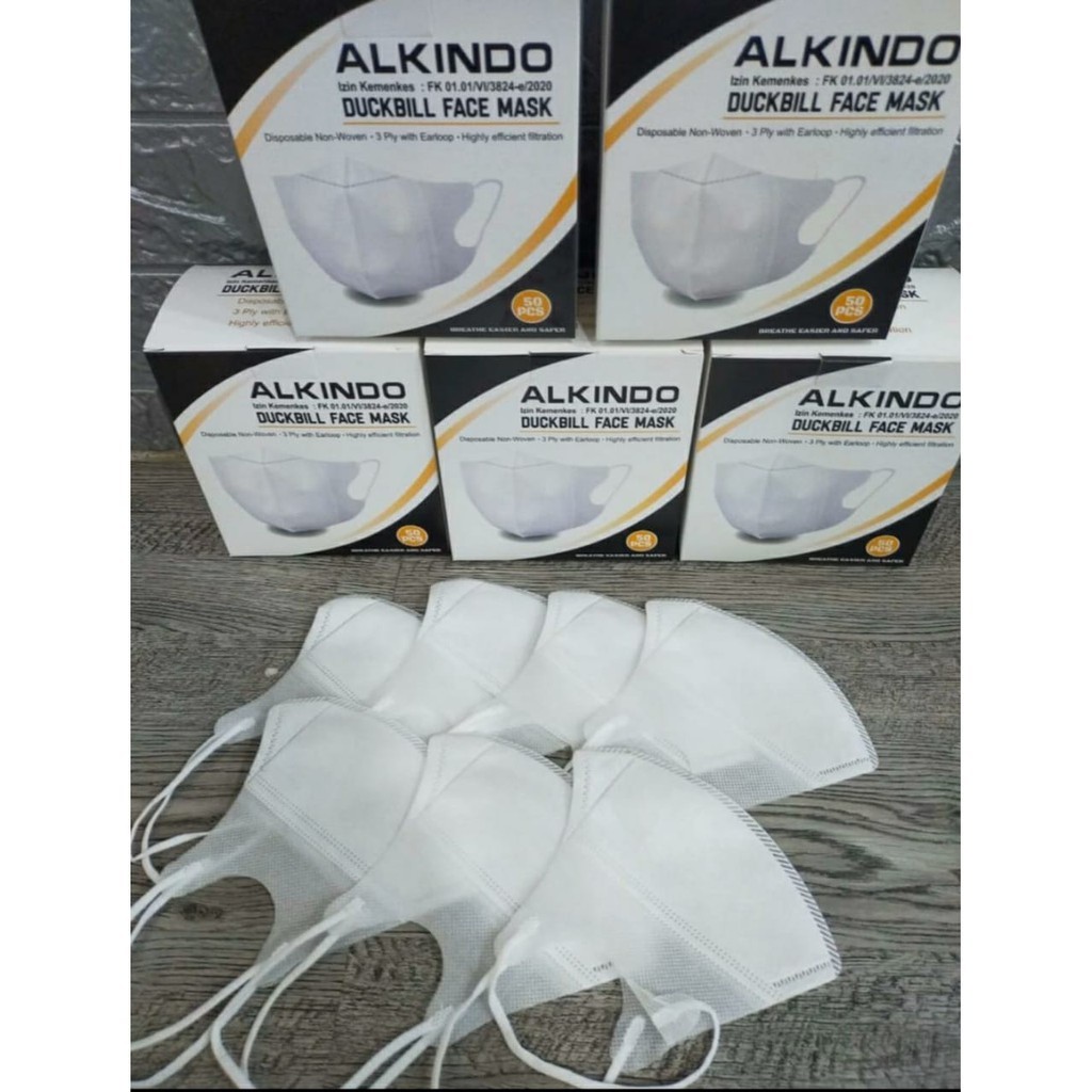 RISAOSHOP MASKER DUCKBILL ALKINDO ISI 50/ DUCKBILL ALKINDO/ DUCKBILL TEBAL HALUS/ MASKER DUCKBILL PR
