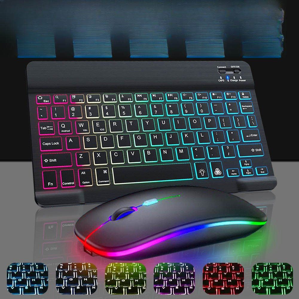 Bluetooth Wireless Keyboard And Mouse For Android iOS Windows Backlight Keyboard For  Huawei Apple P