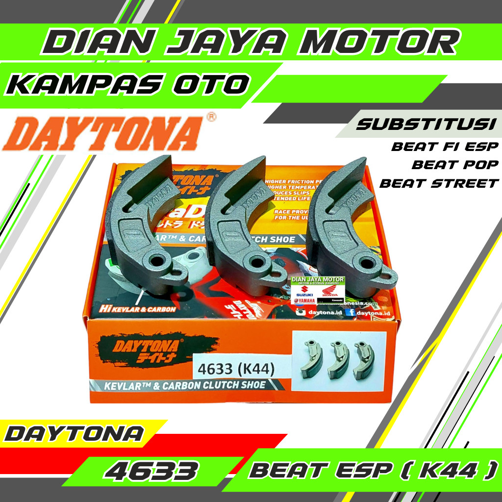 (Elvonik) (DAYTONA) Kampas Otomatis Kopling K44 Honda Beat fi esp Scoopy pop setreet 4633 22535-K44-