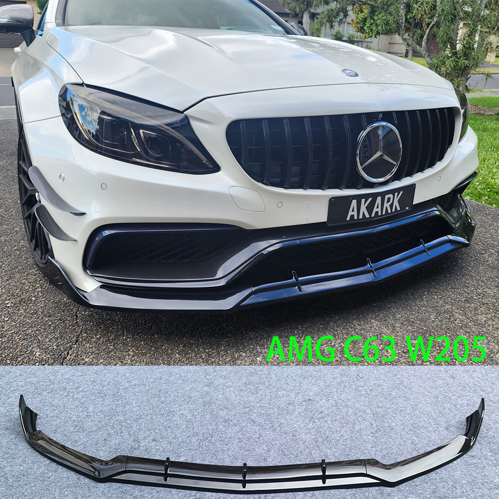 For Mercedes-Benz AMG C63 W205 S205 C205 A205 2015-2021 Car Front Bumper Splitter Lip ffuser Body Ki