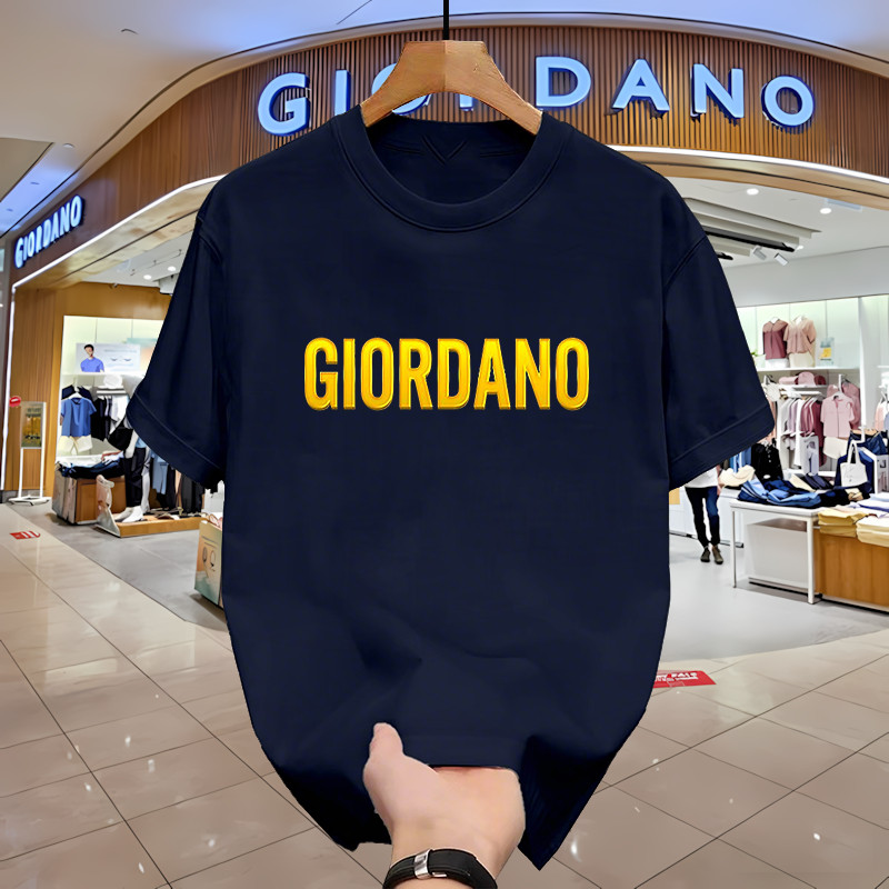 Kaos GIORDANO Original Pria Wanita Lengan Pendek Katun Combed 24s Nyaman Adem Baju Santai Casual