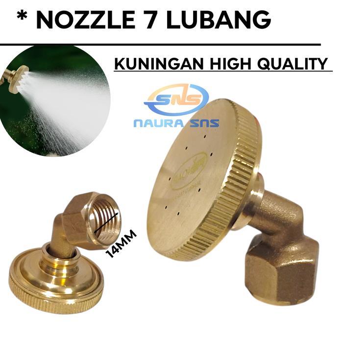 NOZZLE BENGKOK 8 ATAU 7 LUBANG KUNINGAN SPRAYER PERTANIAN - 7 LUBANG