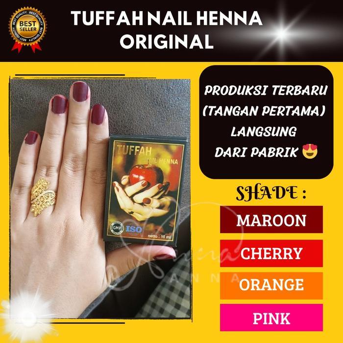 Promo Tuffah Nail Henna Original BPOM (kemasan baru) Kutek Hena - Maroon Terlaris