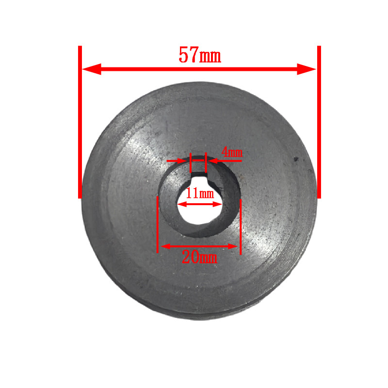 The inner ameter of the pulley used for the MY1016Z MY1018 reduction motor is 11mm and the outer ame