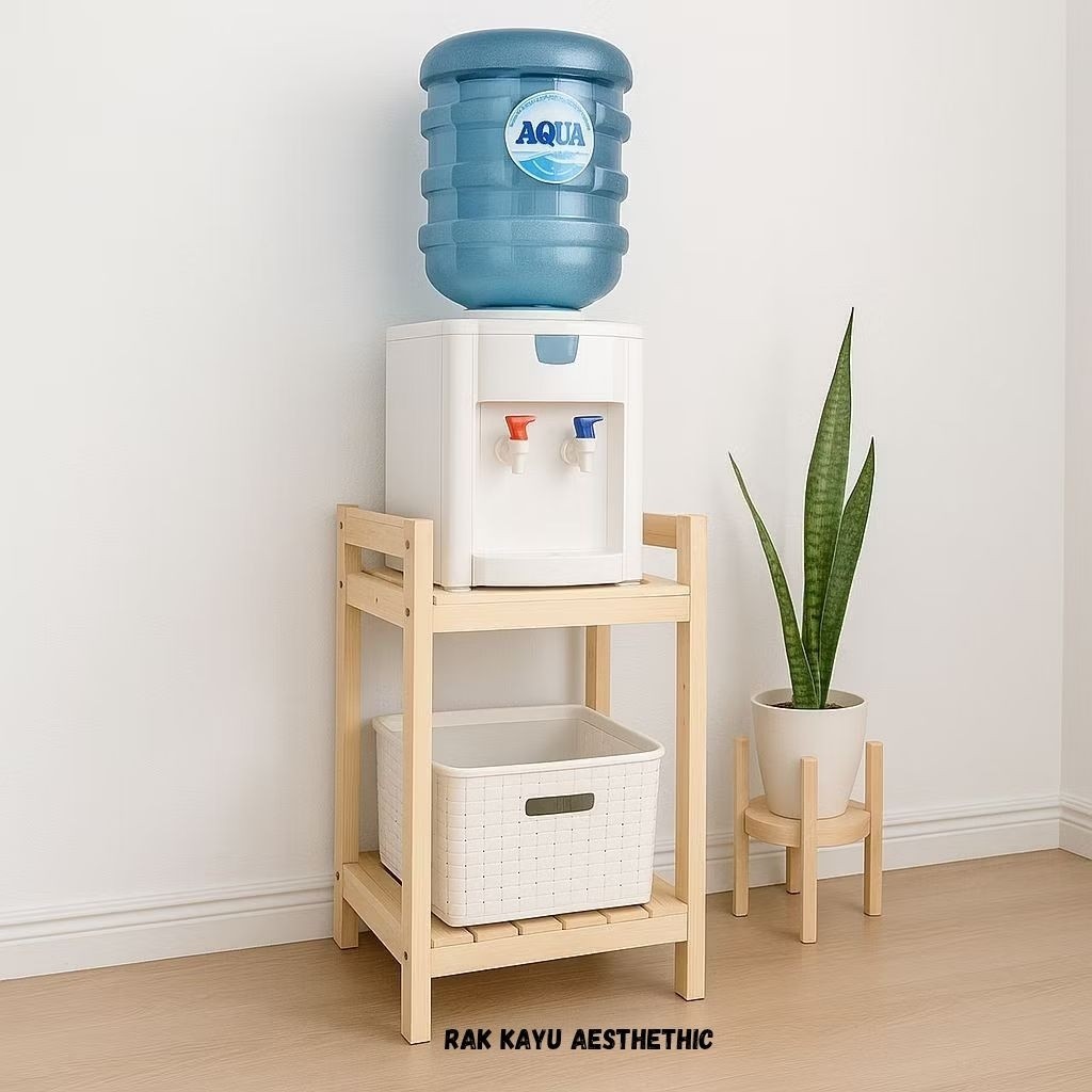 Rak Galon Rak Magicom Rak Kayu 2 Susun Rak Serbaguna Rak Dispenser Galon