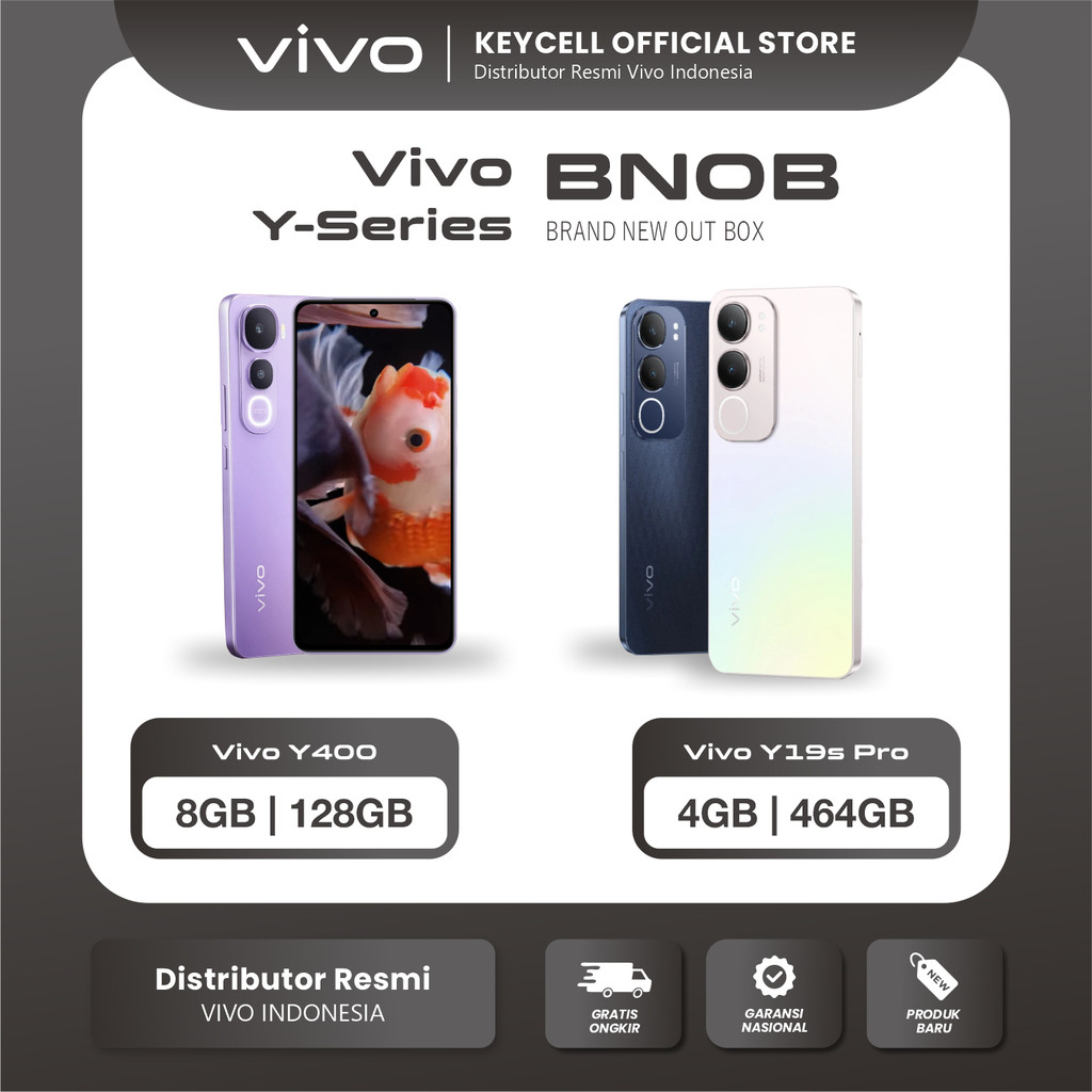 [KHUSUS UNIT BNOB] Y Series vivo Y400 4G 8/128 & vivo Y19s Pro 4/64 - Original Garansi Resmi HP Seco