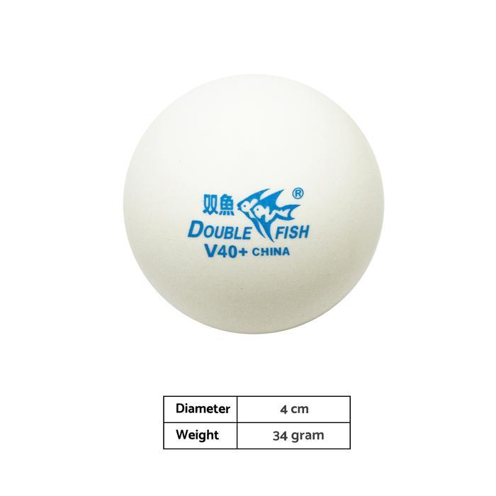 Bola Pingpong Double Fish isi 6 Bola Tenis Meja Pingpong - Putih