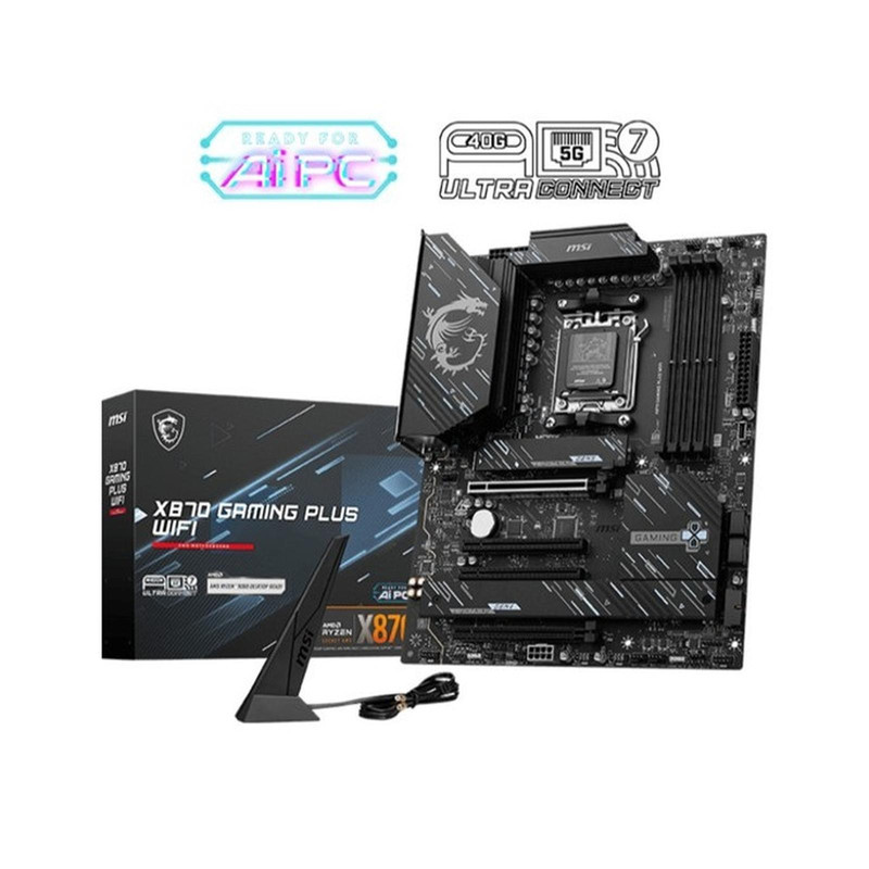 MSI Motherboard Mobo X870 GAMING PLUS WIFI AMD AM5 - X870 DDR5 ATX - Garansi 3 Tahun Support Ryzen 7