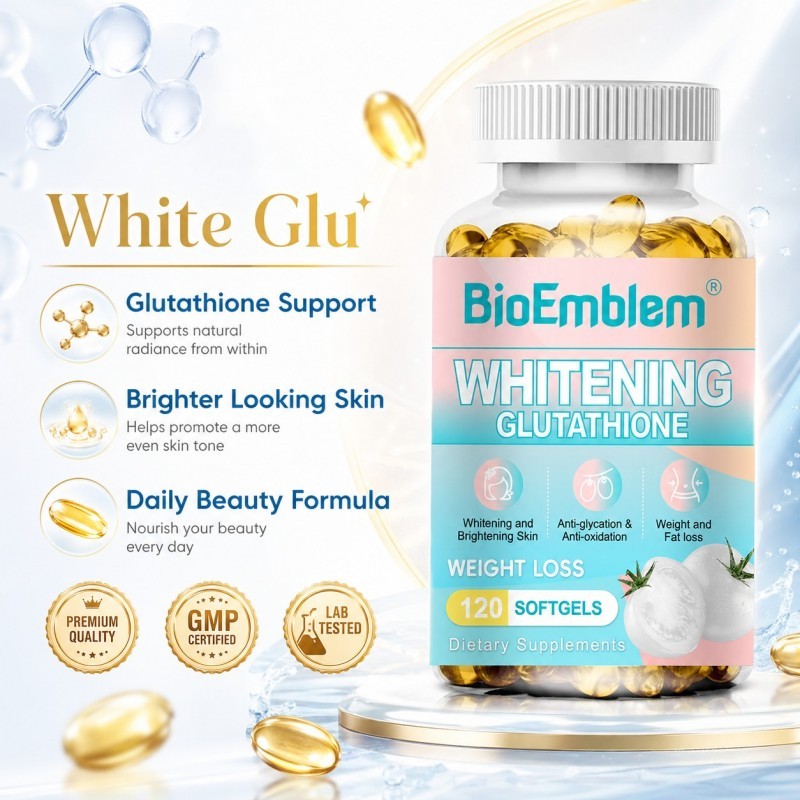 BioEmblem White Glu L-Glutathione 120 Softgels Suplemen Kulit Cerah Glowing
