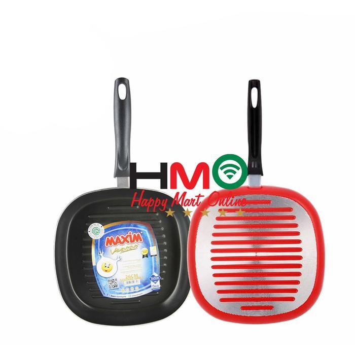 Panci Wajan Goreng Teflon Kotak Maxim Square Grill 26CM Penggorengan Serbaguna Original - Hitam Mera