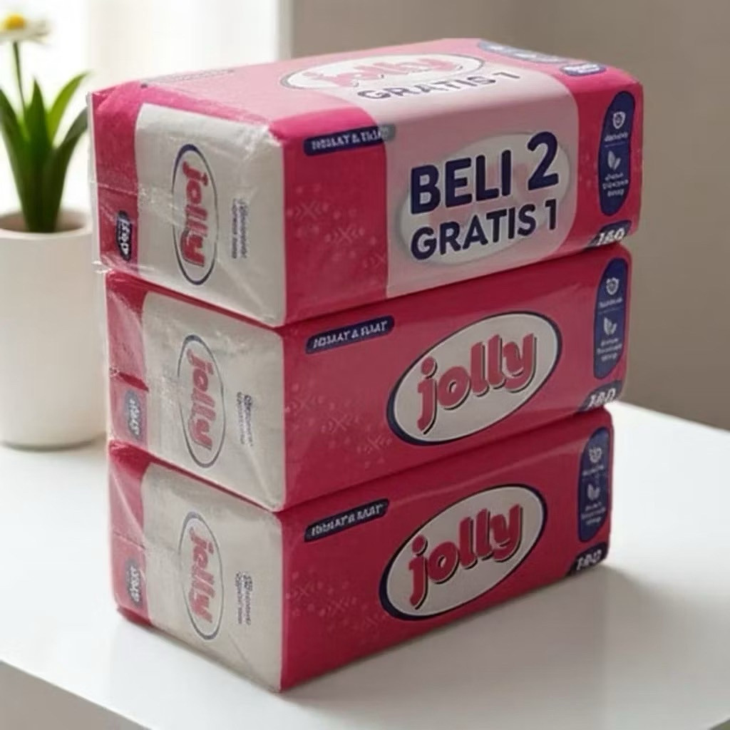 [DSS]  Tisu Wajah Jolly 180 Lembar 2 Lapis 3 Pack