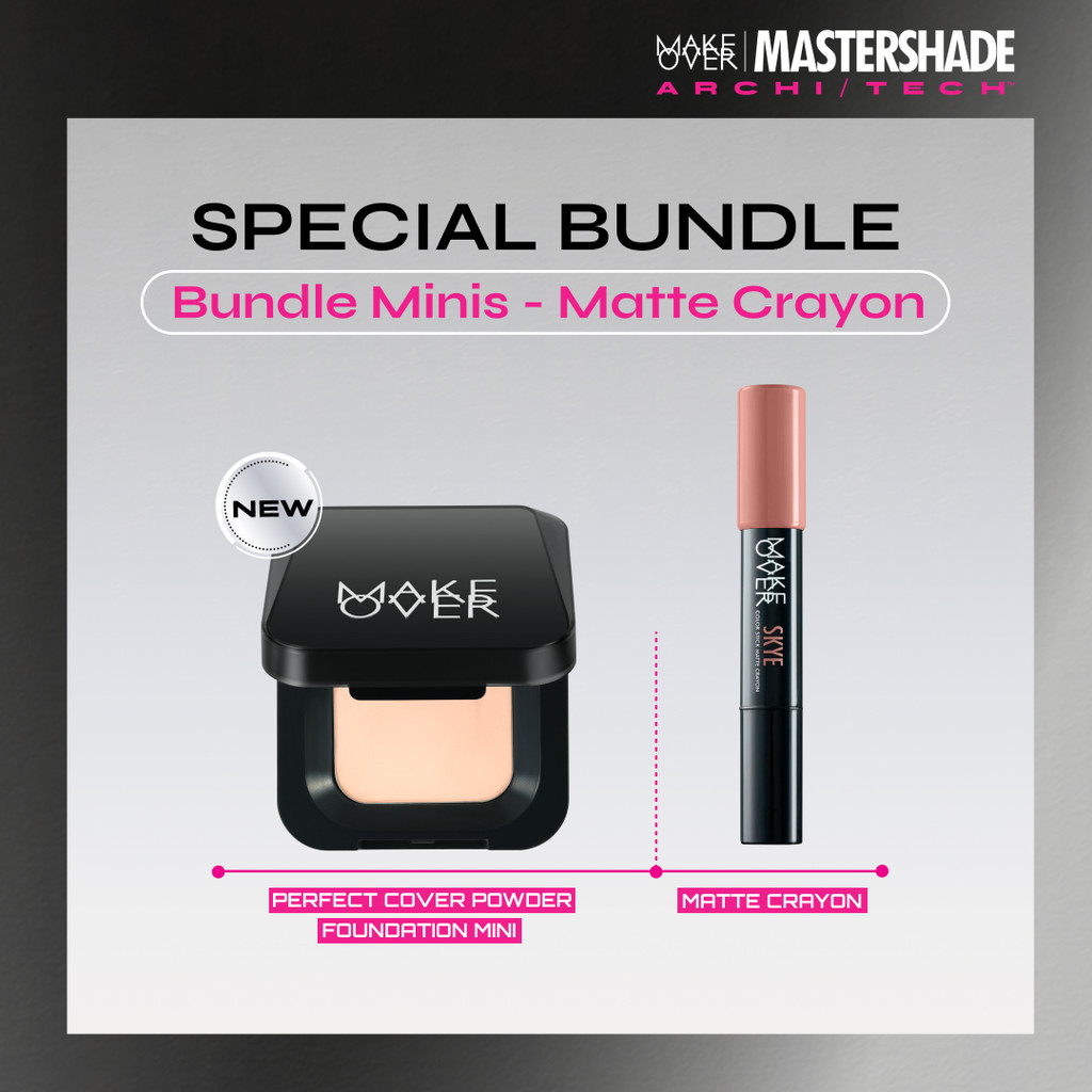 [BUNDLE MINIS] MAKE OVER Perfect Cover Powder Foundation Mini + Color Stick Matte Crayon