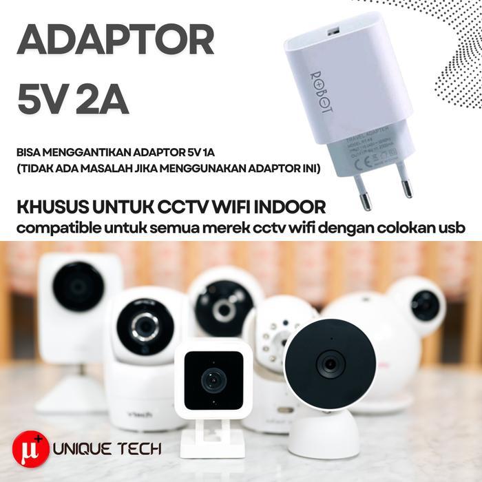 ADAPTOR KAMERA CCTV WIFI USB 5V 1A 1.5A 2A  INDOOR  ROBOT PTZ BABY IP CAMERA V380 YOSEE ABARD EZVIS 