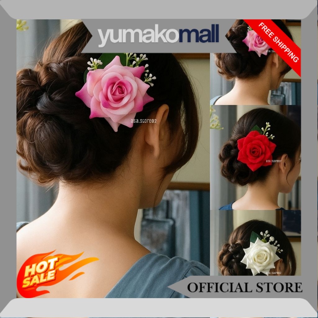 Tusuk Konde Bunga Mawar/Tusuk Konde Rambut Sanggul JM