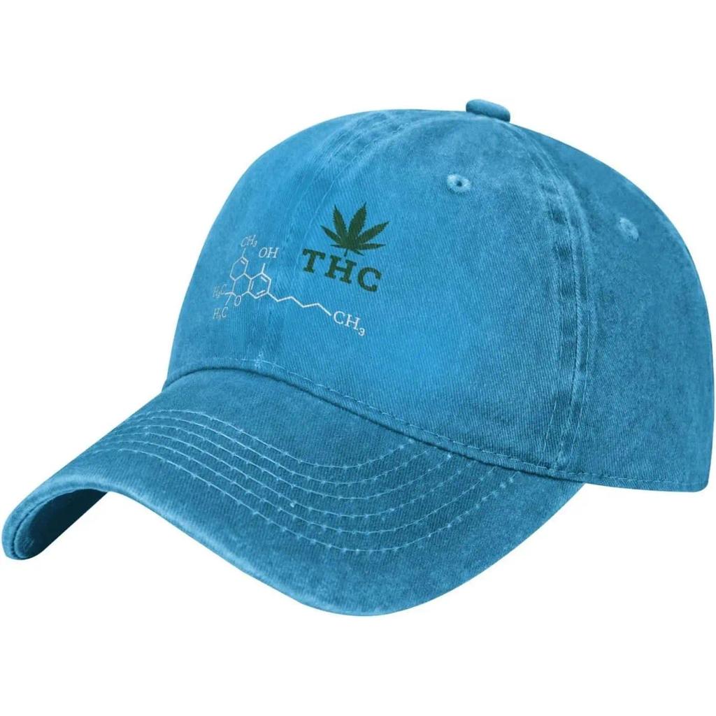 THC Molecule Cannabis Leaf Baseball Cap Cotton Adjustable Low Profile Dad Hat Casual Unisex