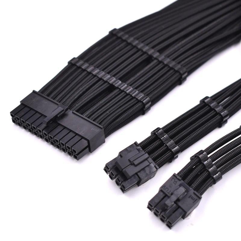 GPU/CPU 8pin ATX24PIN Flexible Silicone Wire Sleeved Modular Cable for Corsair RM650X/RM750X/RM850X/