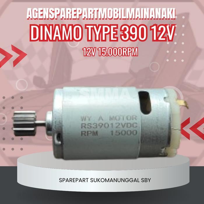 Ready Dinamo 390/380 (Kecil) Dinamo 12volt buat Mobil Motor Mainan Aki - Dinamo 390 12V 15000