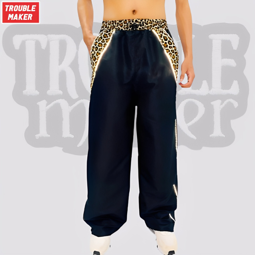 Outdoor Reflektif Menyala Celana Leopard Y2K Leopard BAGGY PANTS Long Pants olah raga - SP