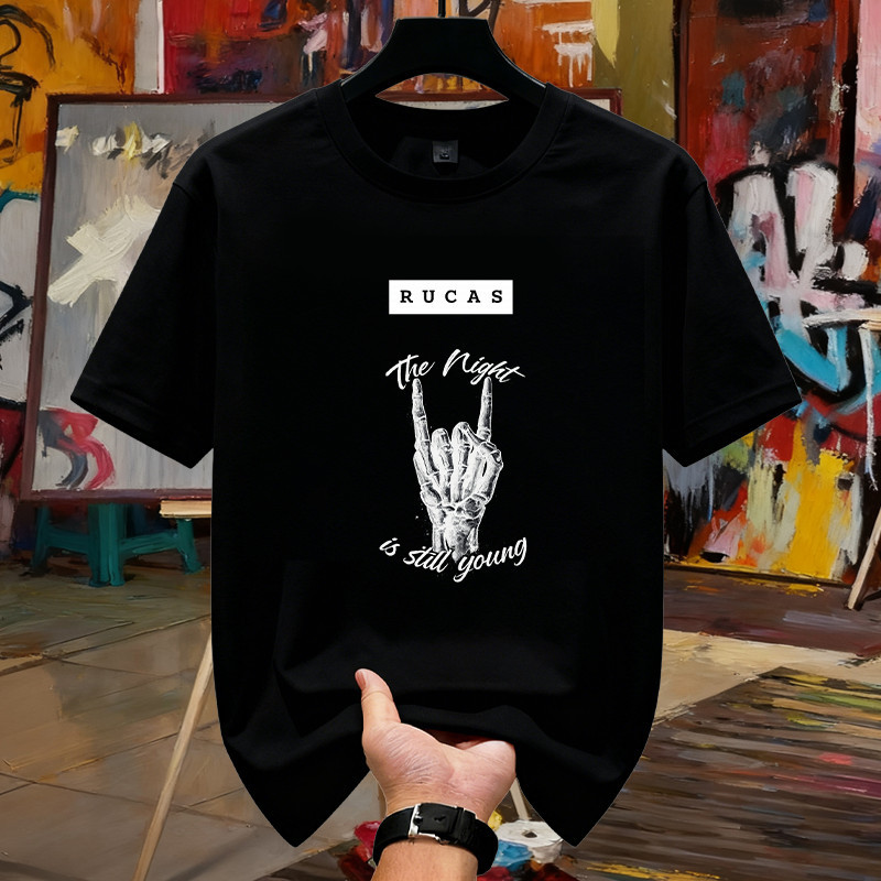 Rucas Rockstar Skeleton Hand T-Shirt Original - Kaos Rucas Terbaru Limited Edition - Baju Distro Hyp