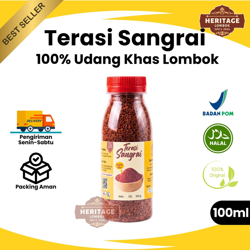 Terasi Sangrai Khas Lombok 100ml Terasi Udang Tabur Asli Lombok Terasi Merah