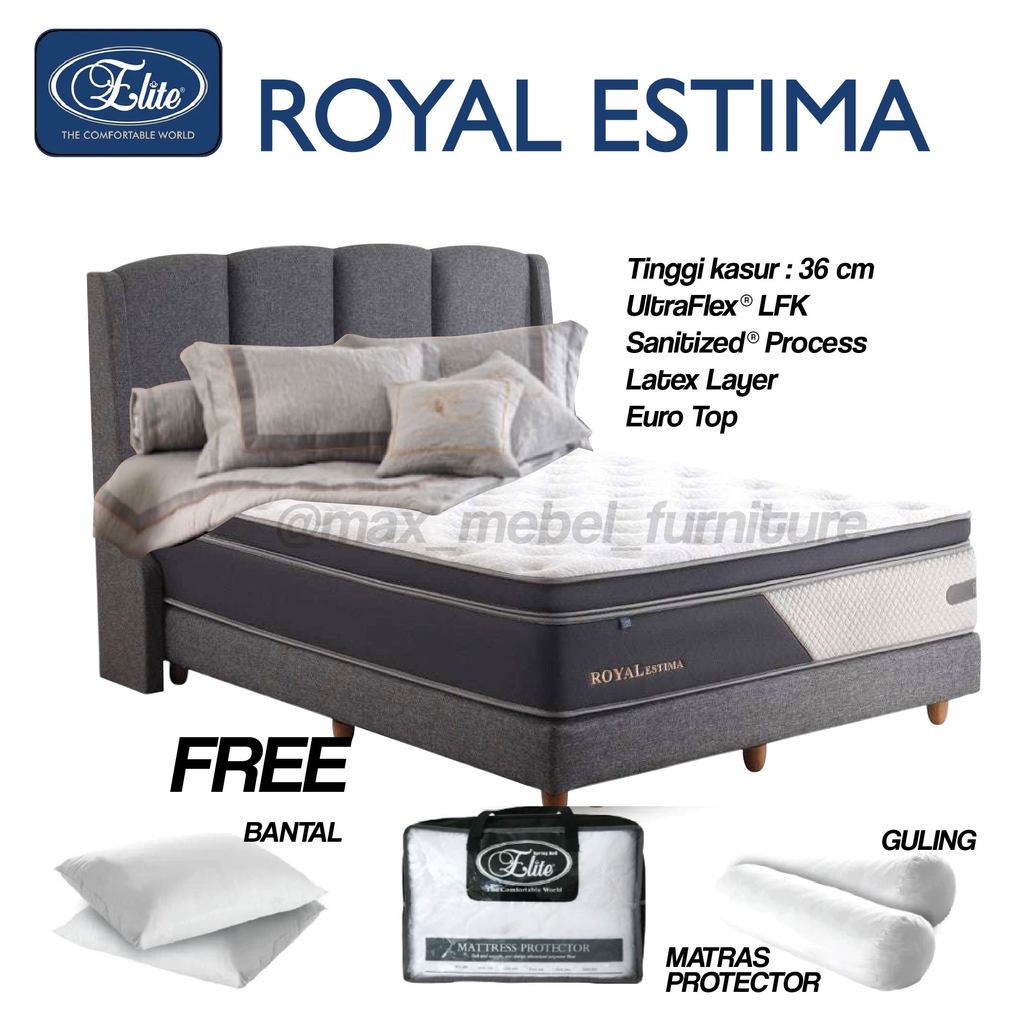 Springbed Full Set Kasur ELITE Royal Estima Latex Mebel Furniture MCS Semarang