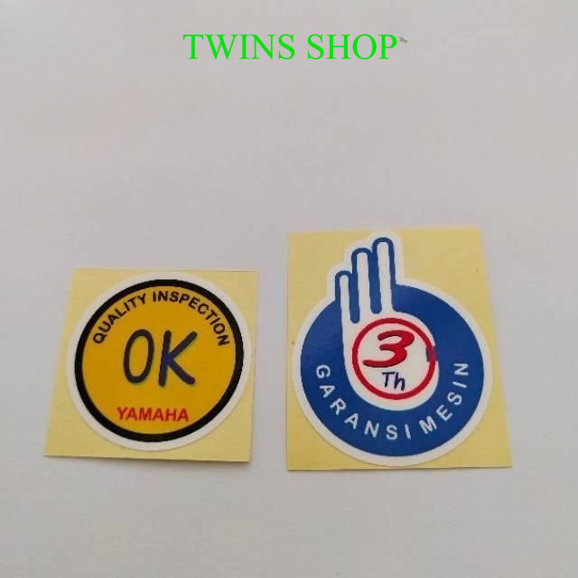 Stiker Warning  garansi yamaha OK rx king mio vega jupiter fino fizr F1 zr "TWINS SHOP"