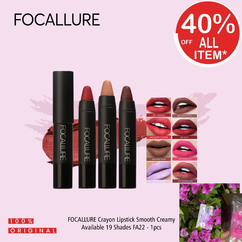 Focallure 19 Colors Warna Matte Crayon Lipstick FA22 FA 22 ombre lipmatte waterproof lip crayon 07