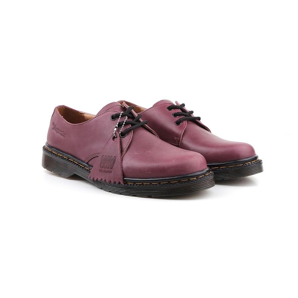 Mancow - Low Boots Burgundy - Sepatu Formal Pria Wanita Original Kulit Asli