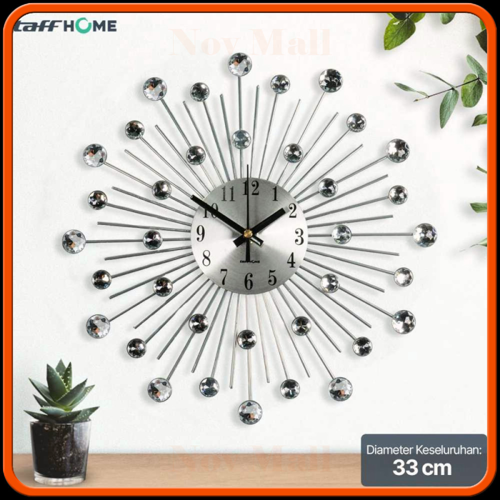 Jam Dinding 3D Quartz Creative Design Model Luxury Diamond -JD687