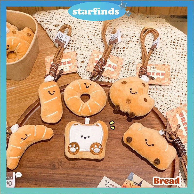 Gantungan Kunci Boneka Roti Karakter Lucu / Gantungan Kunci Berbentuk Roti Sapi / Aksesori Tas / Had