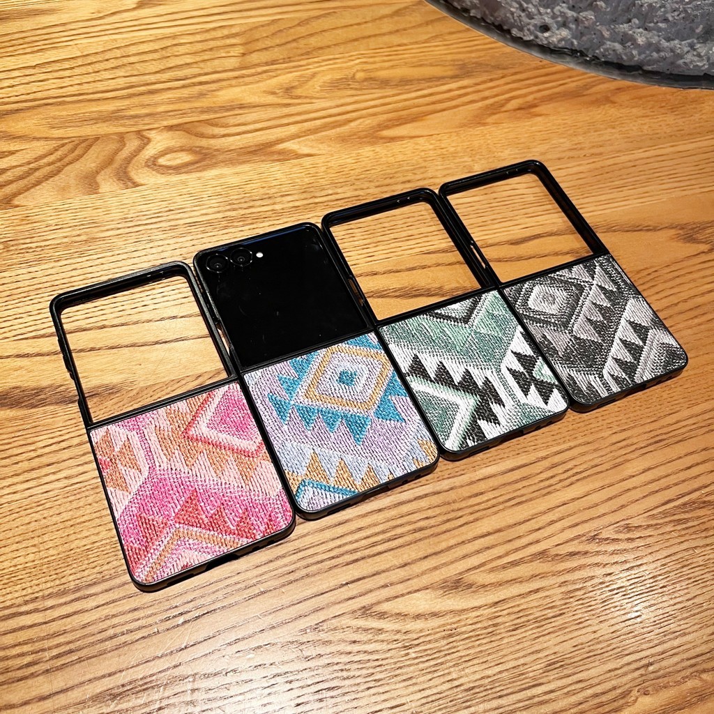 Casing Ponsel Pola Kisi Korea Retro Klasik untuk Samsung Galaxy Z Flip7 Zflip6 Z Flip5 Penutup Belak