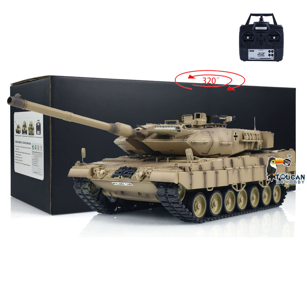 German Leopard2A7 Tongde 1/16 RC Tank Infrared Battle BB Tanks Model Electric Tank Barrel Recoil Smo