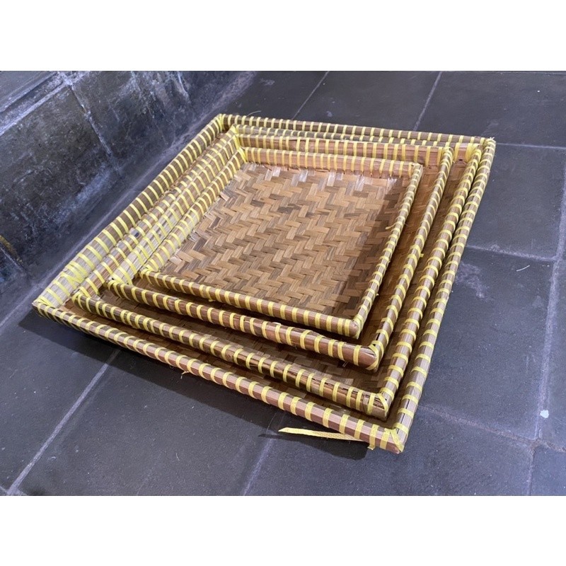 Tampah Bambu Jumbo 45X45 50X50 Tebok Kotak Tambir Bambu Kotak