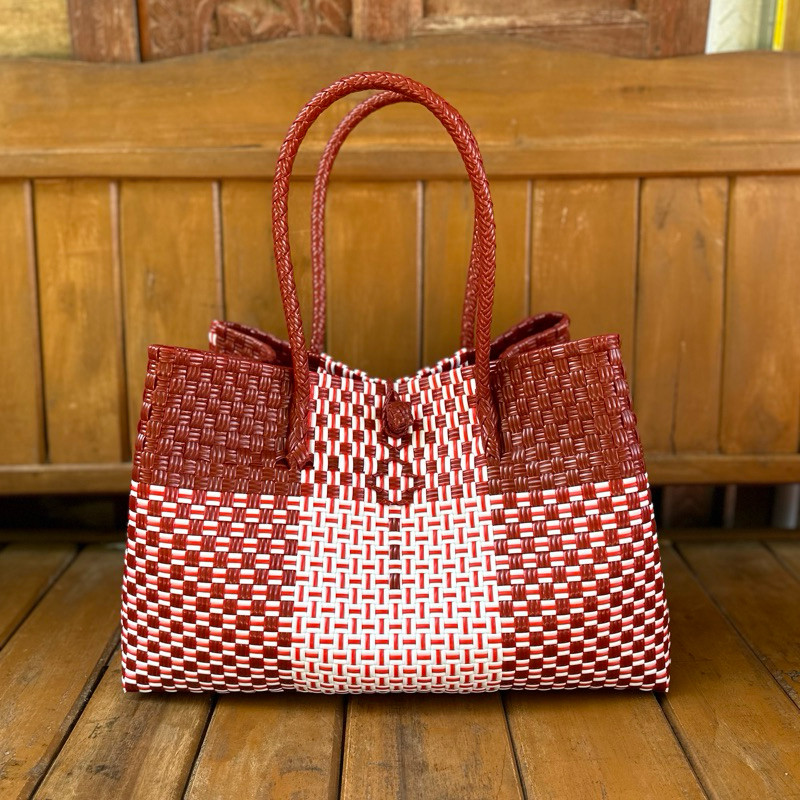 ReadyTas Wanita Jumbo Jali Terbaru Premium Petty XXL / Tas Anyaman Muat 15kg - READY STOK